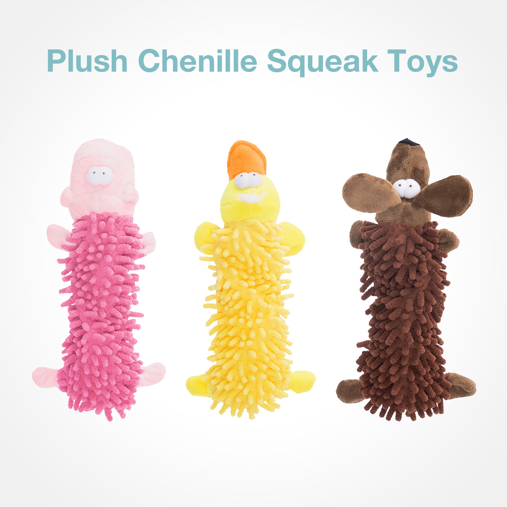 CT048 - Plush Chenille Squeak Toys Cozy Tails CT048 - Plush Chenille Squeak Toys Cozy Tails